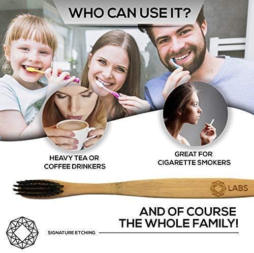 Diamond Labs | Premium Activated Carbon Charcoal Teeth Whitening Kit | Large (2oz) Size | Includes (1) FREE Bamboo Toothbrush + FREE Downloadable E-Book | Mint Flavor