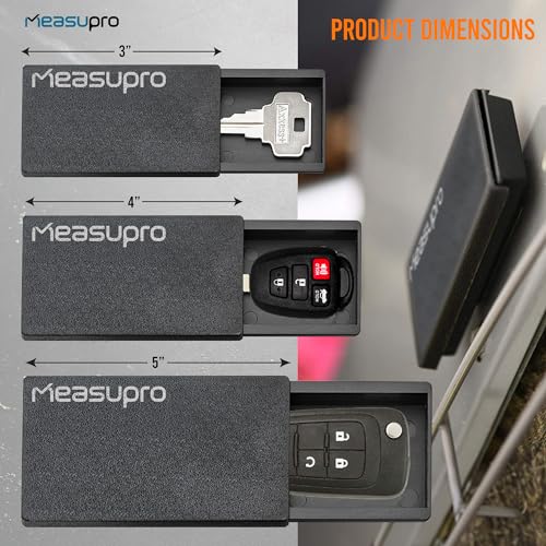 Image of Magnetic Key Holder for Car 3 Pack Small Medium Large - Magnetic Key Boxes for Under Car Hide A Key Magnetic Key Hider Store a Spare Key for Your Home Office Spare Keys Never Lock Out