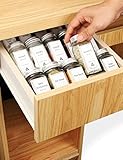 LaVie Home Expandable Spice Tray for 9" to 17" Wide Drawer, 6pcs Combinable Clear Racks (3 or 6 Tiers), Up to Store 30 Seasoning Jars, for Small/Narrow Cabinet Drawer