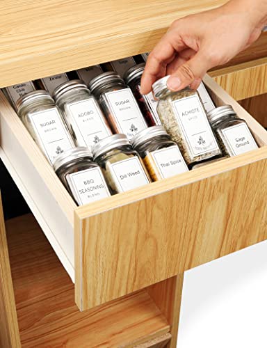 LaVie Home Expandable Spice Tray for 9" to 17" Wide Drawer, 6pcs Combinable Clear Racks (3 or 6 Tiers), Up to Store 30 Seasoning Jars, for Small/Narrow Cabinet Drawer