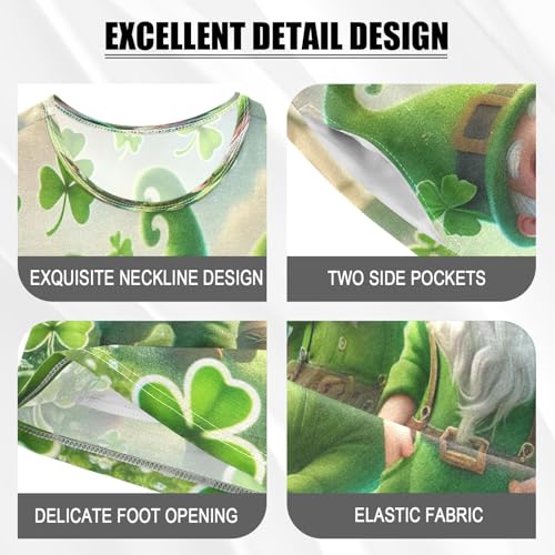 Gnomes St Patricks Pajama Set Short Sleeve Pajamas Shorts Sets Cotton PJS 2 Piece Clothes Set 5Y4