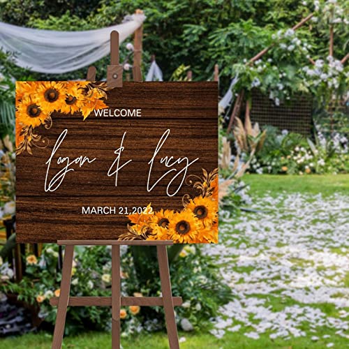 Panneau bienvenue mariage tournesol 45x61cm pour guider facilement vos invités