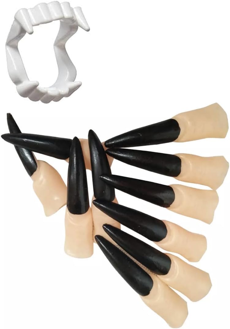 Fancydresswale Halloween Party Props for Horror Ghost Halloween Party (Plastic Nails with Dracula Teeth)