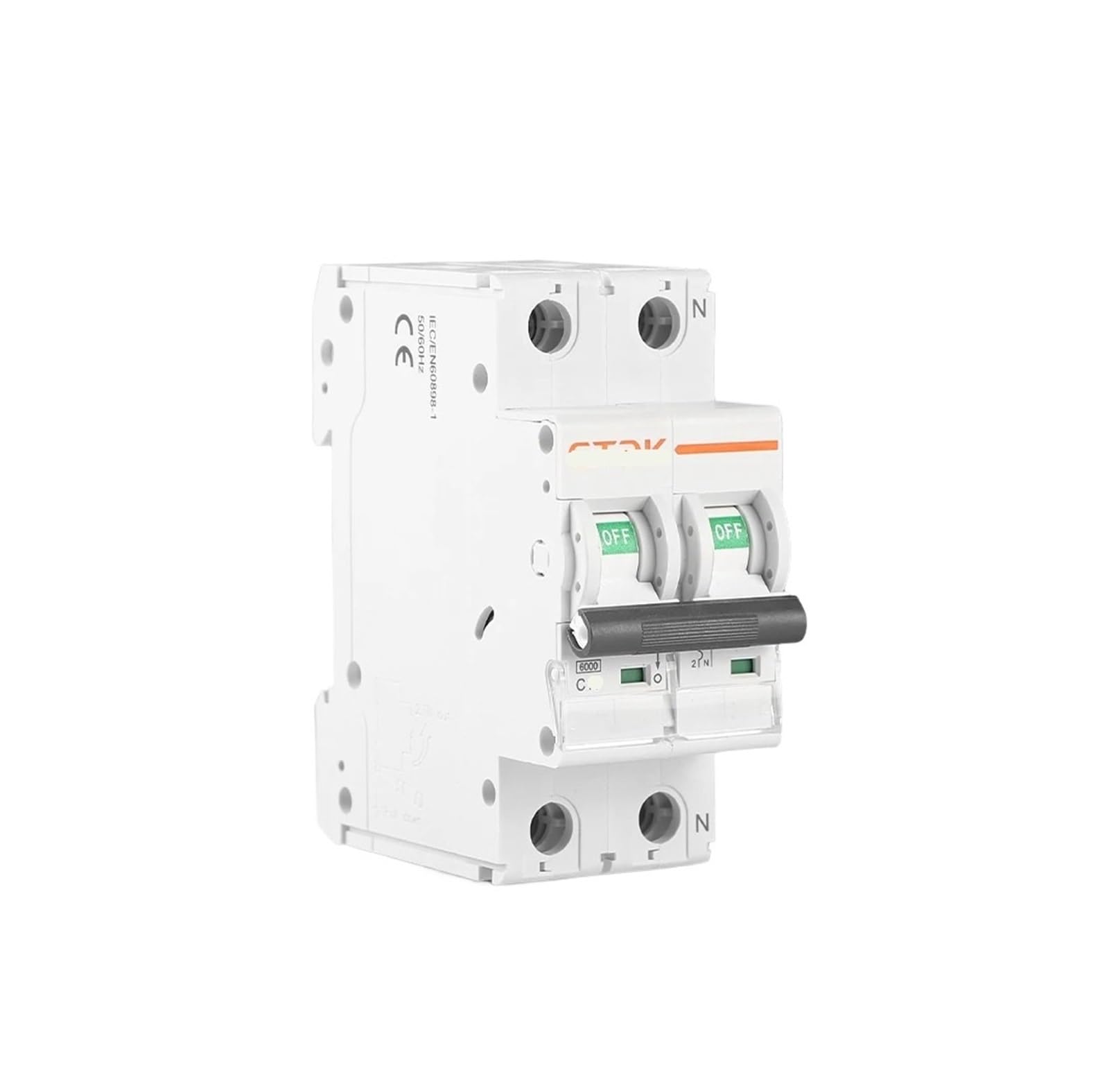 VSPPJYFG 2P Miniature Circuit Breaker AC Short Circuit Overload Protector 35mm DIN Rail Mount 6-63A 220V 230V 50/60HZ(10a)