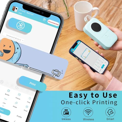 Phomemo 5F71-WUAITING-UK-D30-GN-1 D30 Label Maker Machine, Portable Bluetooth Mini Label Printer, Smart Phone Handheld Thermal Sticker Small Labeler Multiple Templates Font Icon Inkless thumb #2