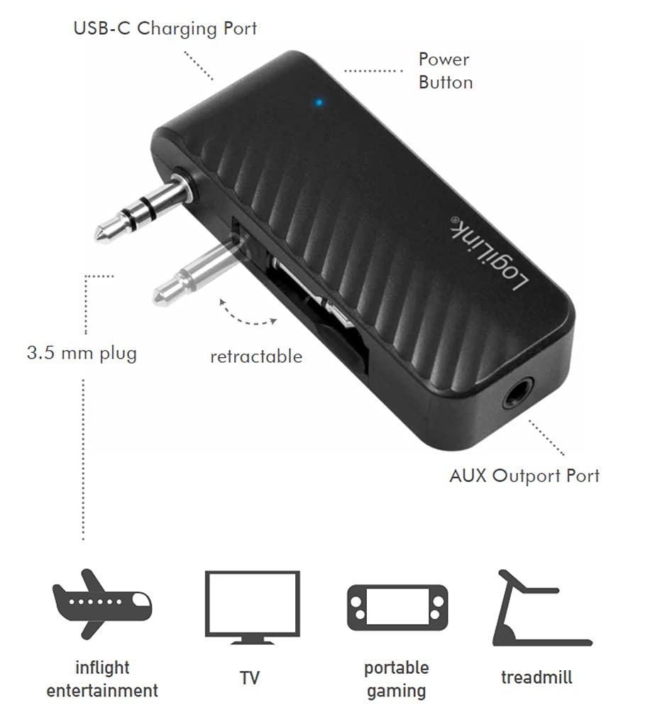 Logilink ZUB Bluetooth 5.1 Audio Transmitter Black