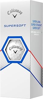 Callaway Supersoft Golfbälle 2023, Weiß, 3 Stück, 1 Ärmel, super lang und verbessert