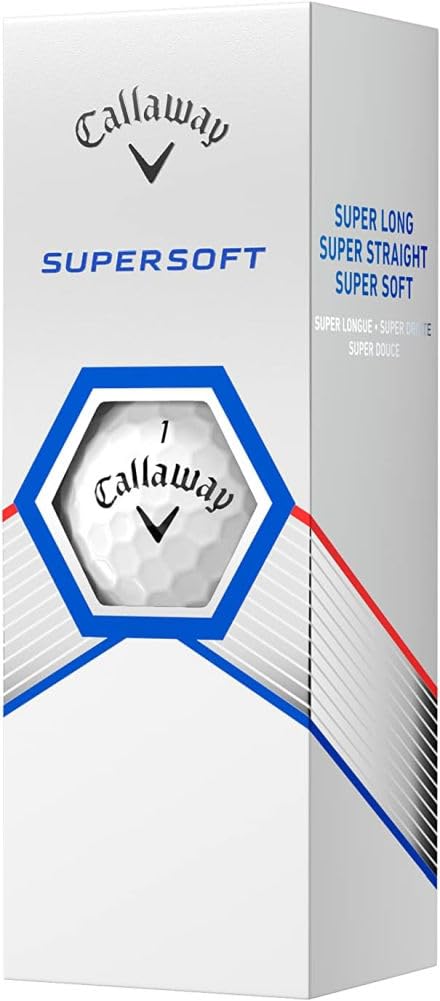 Callaway Supersoft Golfbälle 2023, Weiß, 3 Stück, 1 Ärmel, super lang und verbessert
