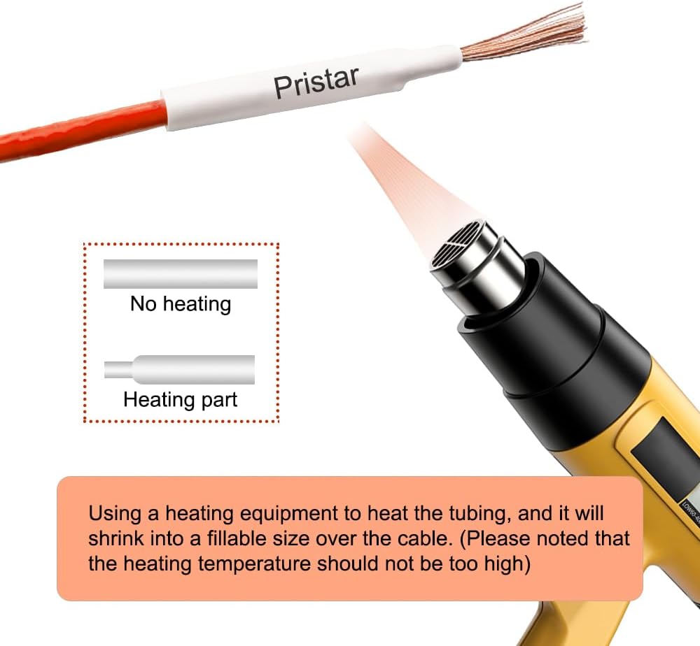 Pristar 5 Pack Compatible for Brother HSe-231 HSe231 HS-231 HS231 Black on White 11.7mm Heat Shrink Tube Label Tape Use for PTouch PT-D210 PT-D400 PT-E300 PT-E500 PT-P750WVP, 0.46 inch x 4.92 feet