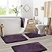 Clara Clark 3 Piece Bathroom Rugs Bath Mat Set, Velvet Memory Foam Bath Mats for Bathroom - Non-Slip, PVC Backing Bath Rugs, Washable - Dries Quickly, Purple