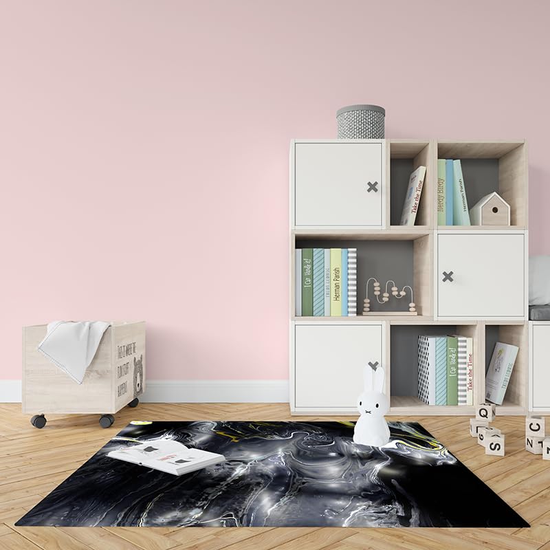 Tapis de chambre doux et design noir transformant votre pièce en cocon moderne