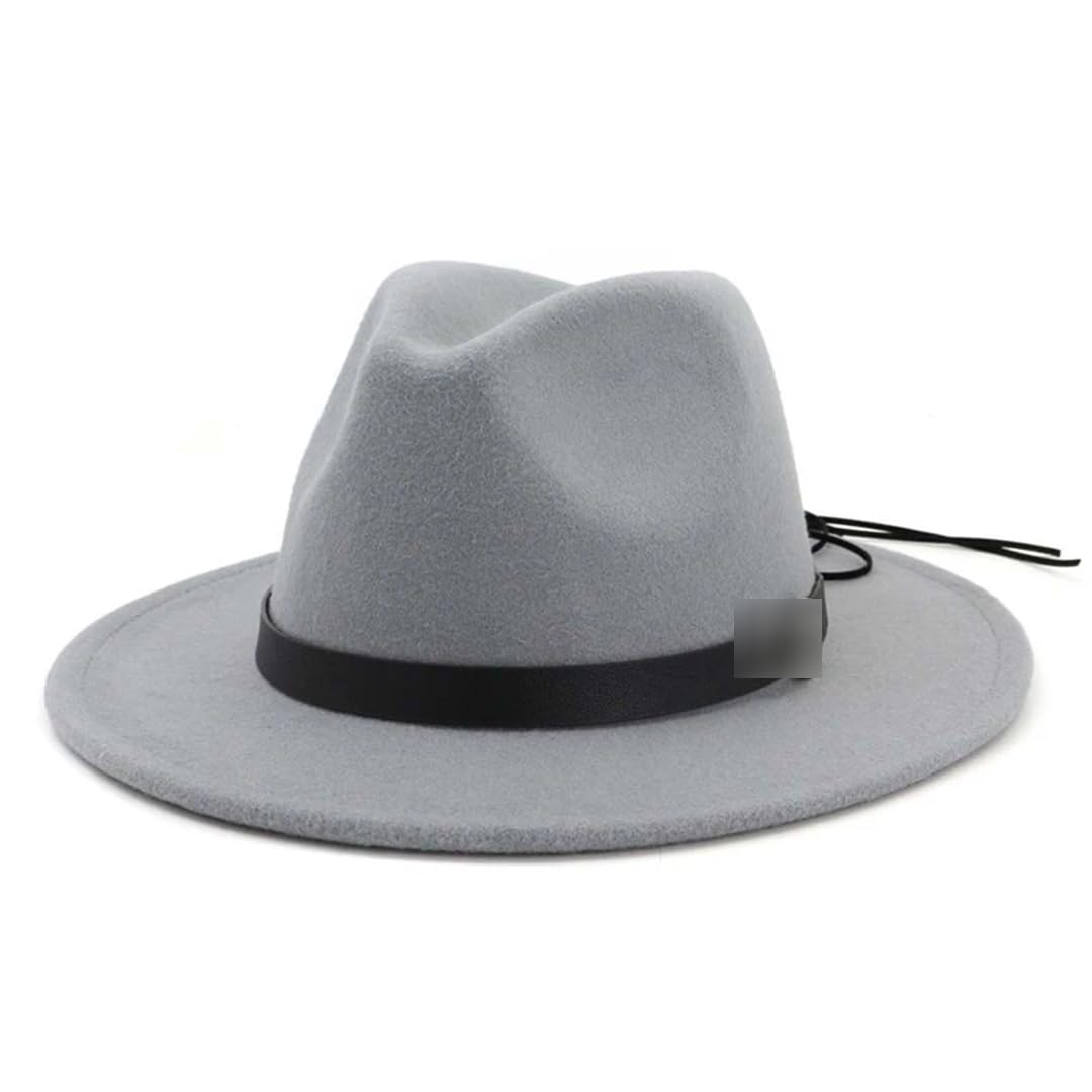 Suwequest Cappello da donna e da uomo, in feltro di lana, a tesa larga, stile jazz, da cowboy, trilby, per feste formali