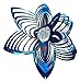 WorldaWhirl Whirligig 3D Wind Spinner Hand Paint Crystal Flower (12" Inch, Multi Blue)