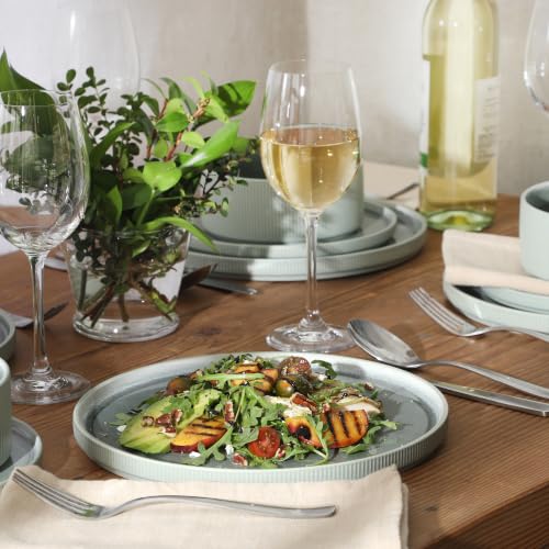 Gibson Elite Redrock Canyon 12-Piece New Bone China Dinnerware Set Service for 4, Reactive Glaze Plates and Bowls, Dishwasher and Microwave Safe, Sage Green by Gibson Elite - Used condition - Image 7