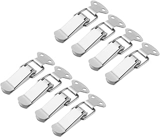 Abaodam 8pcs Box Buckle Jewelry Box Wooden Vintage Accessories Tool Box Metal Stainless Steel Box Hasp Spring Loaded Buckle Metal Drawer Hasp Box Buckles Box Hasp Accessories Case Buckle