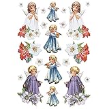 Selbstklebend Stickerbogen 3-D Relief-Sticker  Aufkleber  Hochwertig geprägt mit 3-D-Effekt  Din A4 Bogen mit verschiedenen Motiven (Engelchen 2)