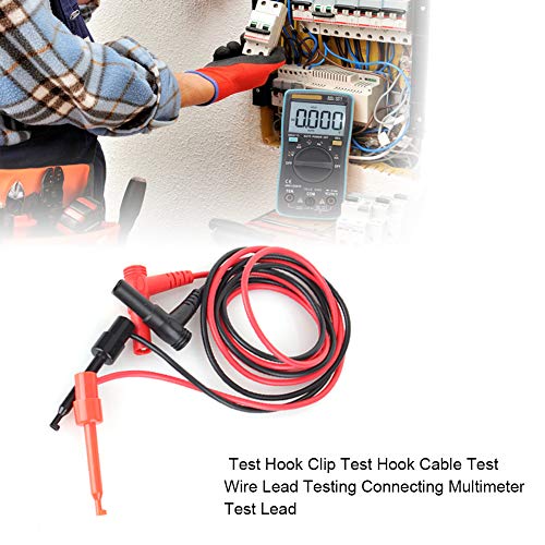 Image of 1 Pair Multimeter Test Leads with Banana Plug to Test Hook Clip Probe Cable for Multimeter Measurement 4mm Banana Plug Diameter 60mm Test Hook Size 1M Length