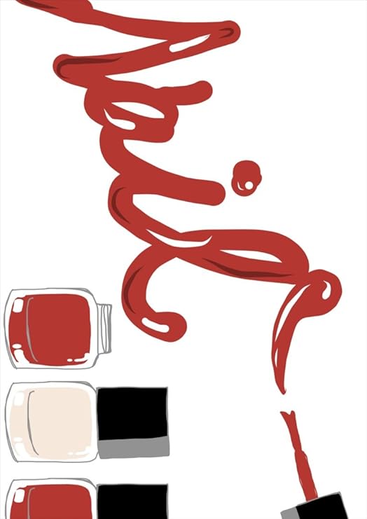 Amazon ポスター ウォールステッカー シール式ステッカー 飾り 127 L版 写真 フォト 壁 インテリア おしゃれ 剥がせる Wall Sticker Poster クール イラスト 赤 レッド ネイル マニキュア 00 ウォールステッカー オンライン通販