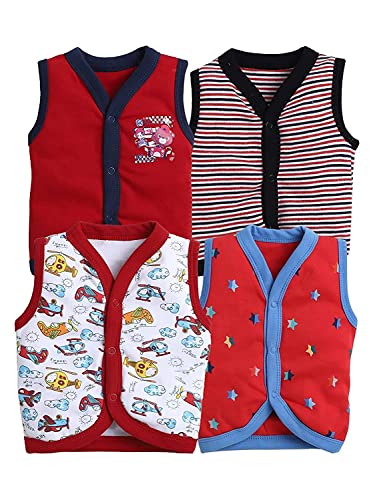 Image of Pooja Baby Baby Boy's & Baby Girl's Printed T-Shirt /Jhabla /Nightsuits with Assorted Prints- Multi-Pack Pack of 4