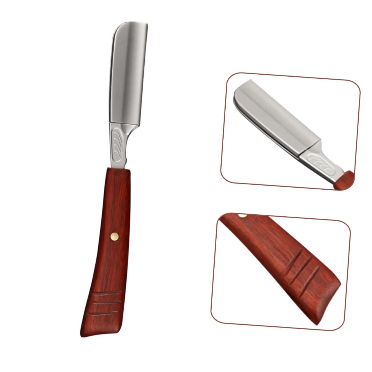 2 Stück Manueller Rasierer Männer Rasieren Rasiermesser Friseur Rasierer Bart Rasierer Augenbrauenformer Bartschneider Vintage Bartrasierer Holzgriff Rasiermesser Rotes Sandelholz