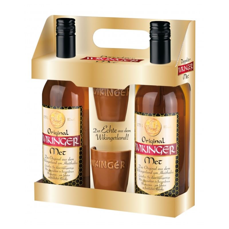 Doppelter Wikinger Met 2 x 0,75 Liter incl. 2 Wikinger Met Becher