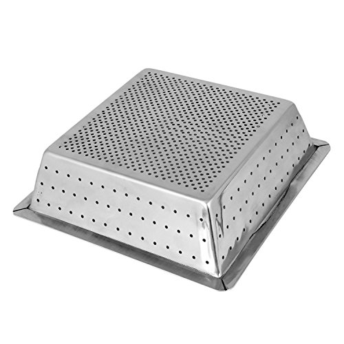 Colador cuadrado de acero inoxidable 10 x 10 x 3 pulg miniatura 4