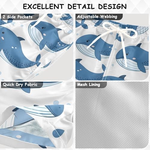 OREZI Boys Swim Trunk Shorts Cartoon Whale Bathing Suit for Toddler Kids Teens3