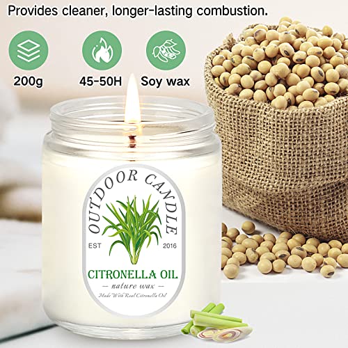Citronella Candles Outdoor Indoor Large, 6 Pack 7.1 Oz Soy Wax 270 Hours Long Lasting Citronella Candles Sets For Home Garden Patio Balcony #TOP2