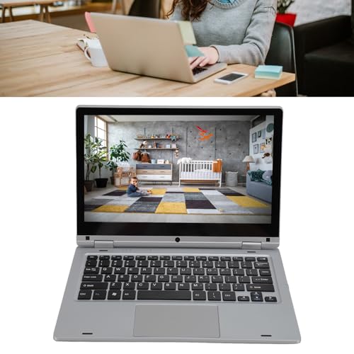 Laptopy 2 w 1, Laptop z Ekranem Dotykowym FHD 11,6 Cala, Procesor Intel Celeron N4020, 6 GB RAM, Dysk SSD, Grafika UHD, WiFi 2,4G, Bluetooth, Kamera Internetowa, HDMI, Windows 11