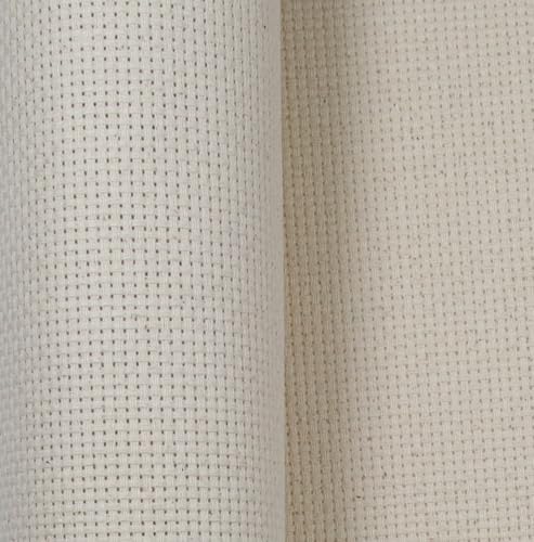 Image of KCS one Piece 19 inch x 28 inch(48cmx72cm) 11CT Counted Cotton Aida Cloth Cross Stitch Fabric (Ecru)