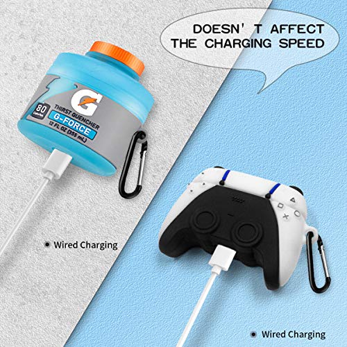 2Pcs Cover For Airpods Pro Case, Sport Water+Game Controller Air Pods Pro Cover Silicone Skin, Cute 3D Cartoon Fashion Cool Stylish Design For Boys Girls Kids For Apple Airpods Pro With Keychain #TOP2