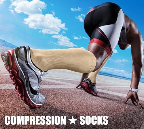Image of Compression Socks (7 Pairs), 15-20 mmhg is BEST Graduated Athletic & Medical for Men & Women, Running, Flight, Travel, Nurses, Pregnant - Boost Performance, Blood Circulation
