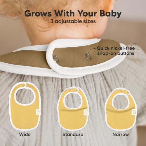 Image of KeaBabies 8-Pack Organic Baby Bibs for Drooling and Teething (Daybreak) | Soft Cotton Bibs for Baby Girl, Boy, Extra Absorbent, Easy to Clean & Put On, Toddler, Newborn, Infant 0-24 Months