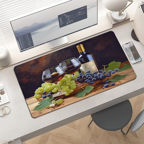 Art Red Wine Galsses & Grapes1 Pad para Mouse grande de goma miniatura 6
