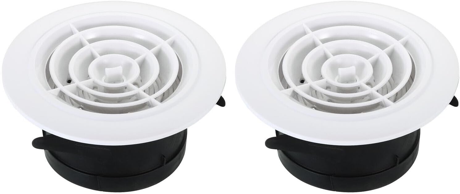 Home and Garden Parts 4 Inch Round Air Vent 2pcs Adjustable Grill Soffit Vent with Screen Rotate Type #CN/251024/06434