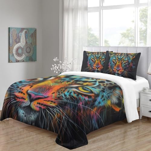 Housse de couette léopard 3D de qualité supérieure en microfibre douce 260x220 cm - 5