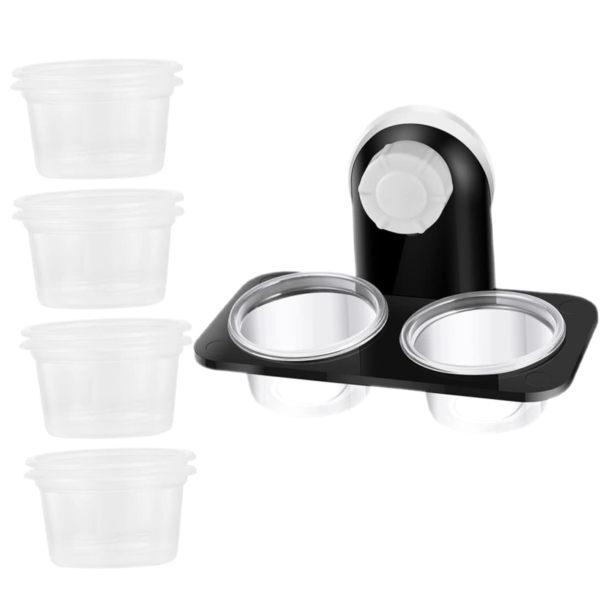 GALPADA 1 Set Suction Cup Reptile Feeding Bowls with Transparent and Food for Bearded Dragons Lizards Frogs and Tortoises Easy Pets