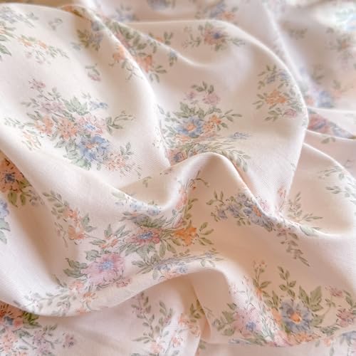 Image of VM VOUGEMARKET Lace Ruffle Duvet Cover Set Twin,Vintage Garden Floral Bedding Set,Double-Layer Gauze Cotton Soft,Breathable & Lightweight for Teen Girls-68 x86