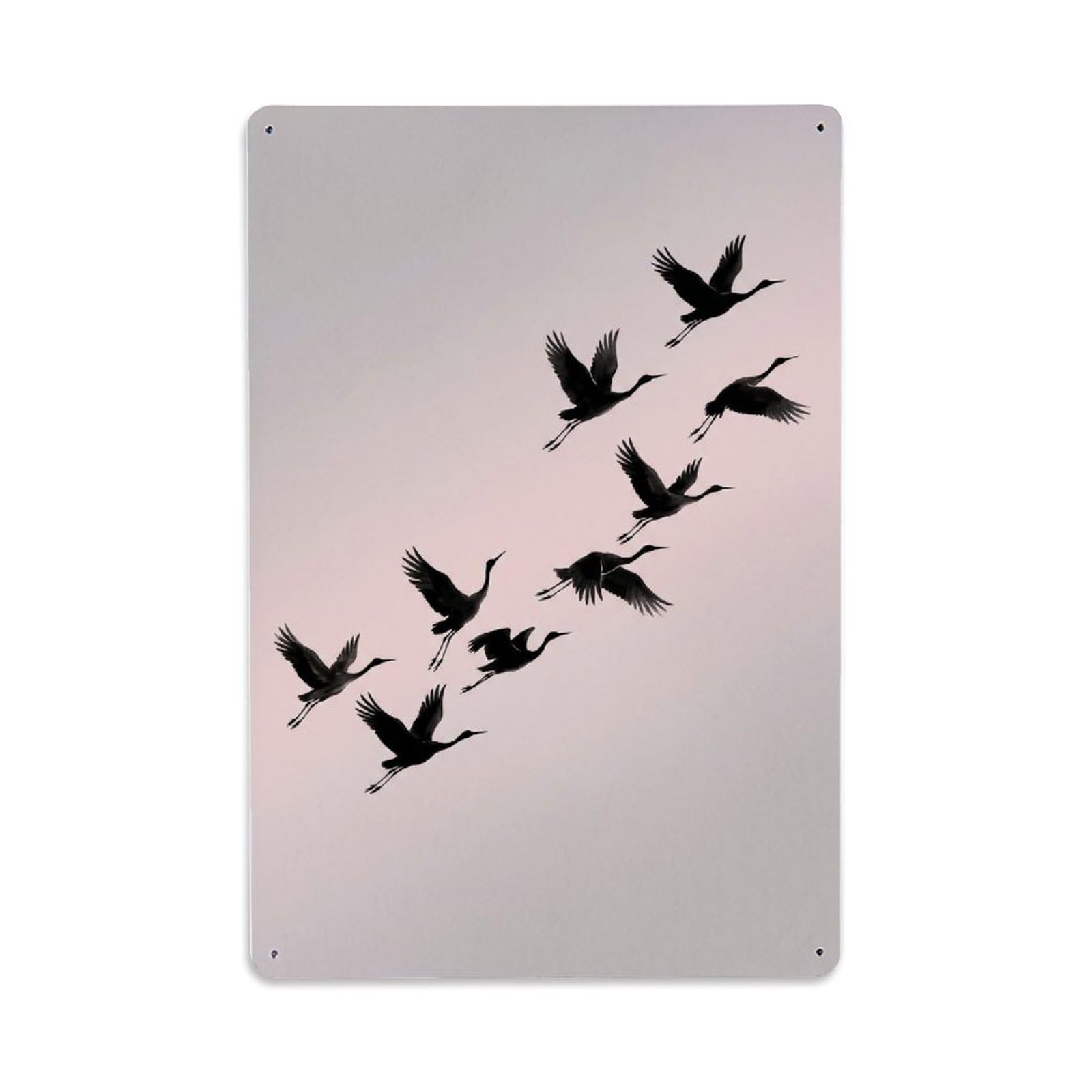 Japanese Crane Hallway Bird Metal Tin Sign Plaque Wall Decor for Cafe, Club Bar, Office, Home Garden Metal Poster 8x12Inch