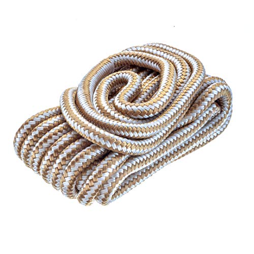 Attwood 117566-7 Premium Double Braided Nylon Dock Line - 1/2 Inch x 20 Feet - Gold/White