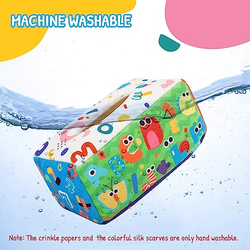 Image of URMYWO Baby Tissue Box Toy - Montessori Baby Toys for 6-12 Months 1 Year Old Boy Girl - Soft Crinkle Sensory Toys for Infant Toddlers - Easter Basket Essentials Stuffers - Baby Boy Girl Gifts