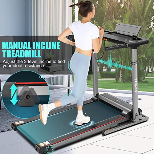 Image of Treadmill with Desk Workstation & Incline & Adjustable Height, 300 lb Capacity, Walking Pad Treadmill with Laptop Holder Attachment, Desk Treadmill with Desktop for Home Office