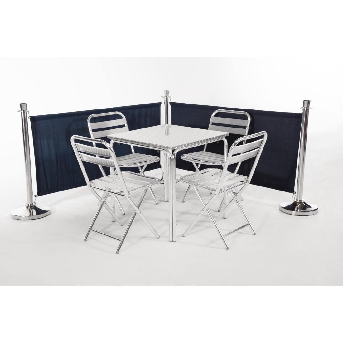 Bolero Barrière en toile, bleu foncé, taille : 700(H)x1430(W)mm, comprend des accessoires de fixation, poteaux de barrière vendus séparément, DL480