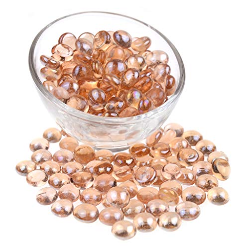 image for KINGOU Flat Glass Gems/Beads/Stones for Vase Filler, Table Scatter, Ga