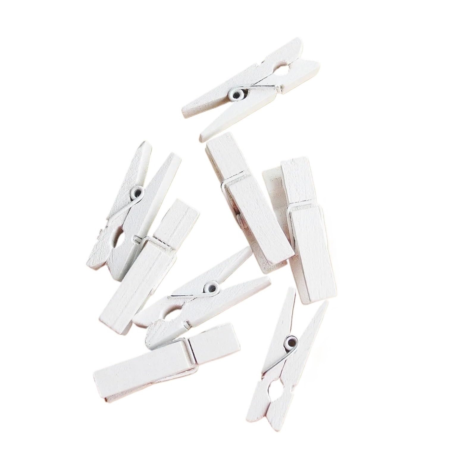200Pcs Wooden Clothespins Colorful Small Clip For Colthes(White)