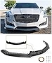 Replacement For 2014-2019 Cadillac CTS | V-Style Carbon Fiber Package Front Bumper Lower Lip Splitter ( Carbon Fiber )