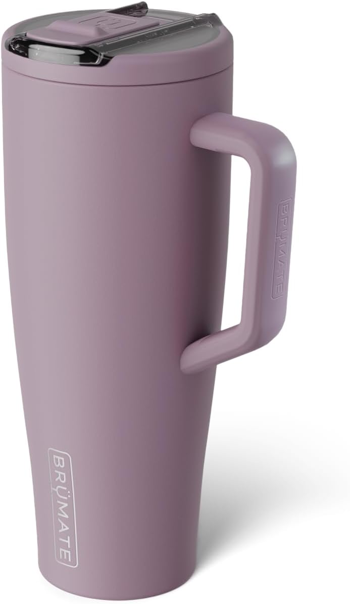BrüMate Era Flip 40oz Tumbler with 100% Leakproof Covered Straw Lid | Hygienic Covered Straw | Insulated Stainless Steel Water Bottle with Handle | Cup Holder Friendly | BPA-Free (Lilac Dusk)