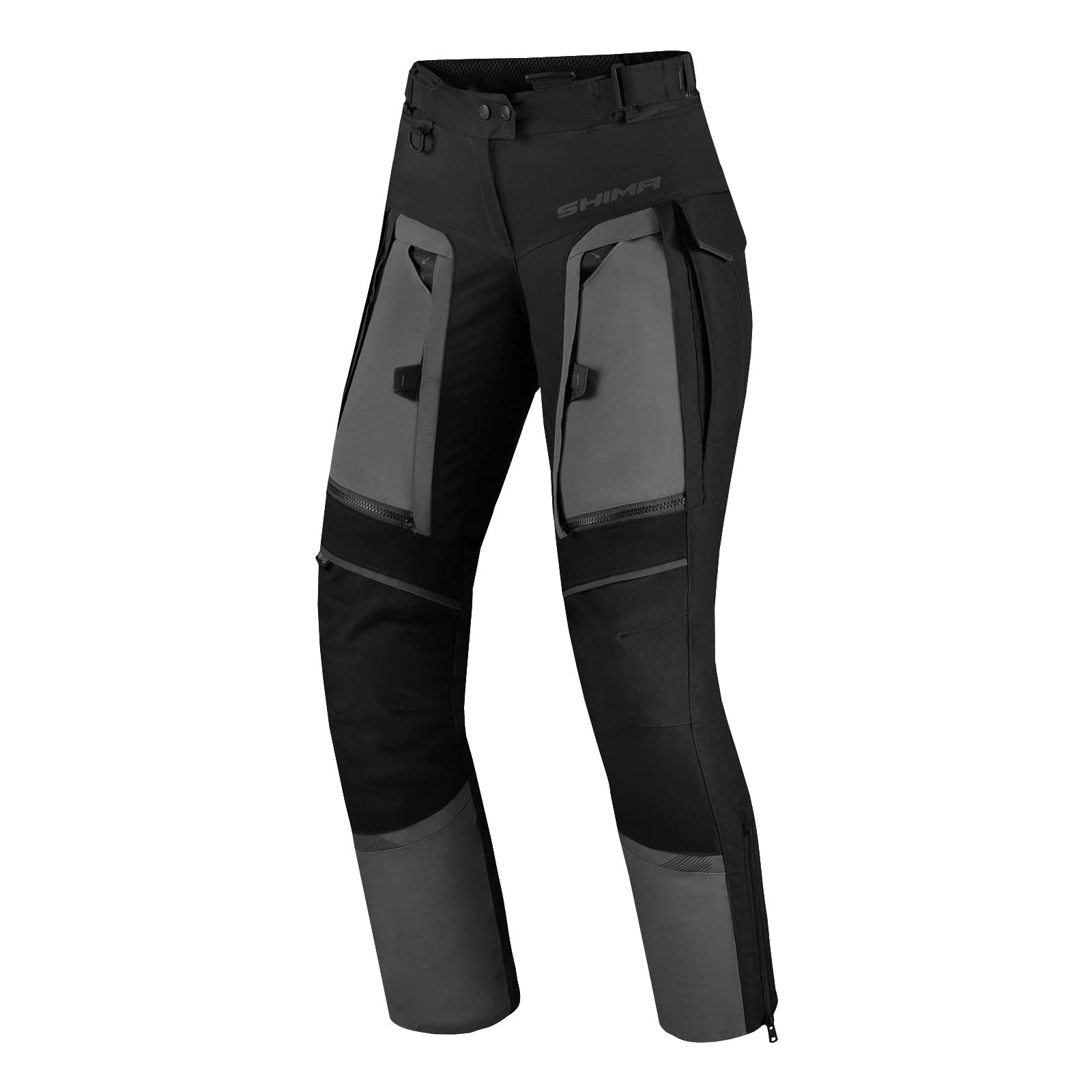 SHIMA Hero Lady 2.0 Motorbike Trousers for Women - All Season Reinforced Adventure Cordura Mens Touring Cargo Pants with Waterproof Membrane, Heating Layer, CE Knee Protectors (Grey, 3XL)