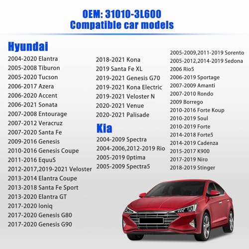 31010-3L600 Gas Cap Fuel Cap for 2004-2021 Hyundai Accent Azera Elantra Coupe GT Entourage Equus Genesis Coupe Santa Fe Sport XL Sonata Tiburon Tucson Veloster N Veracruz, Kia soul Forte Cover - Image 3