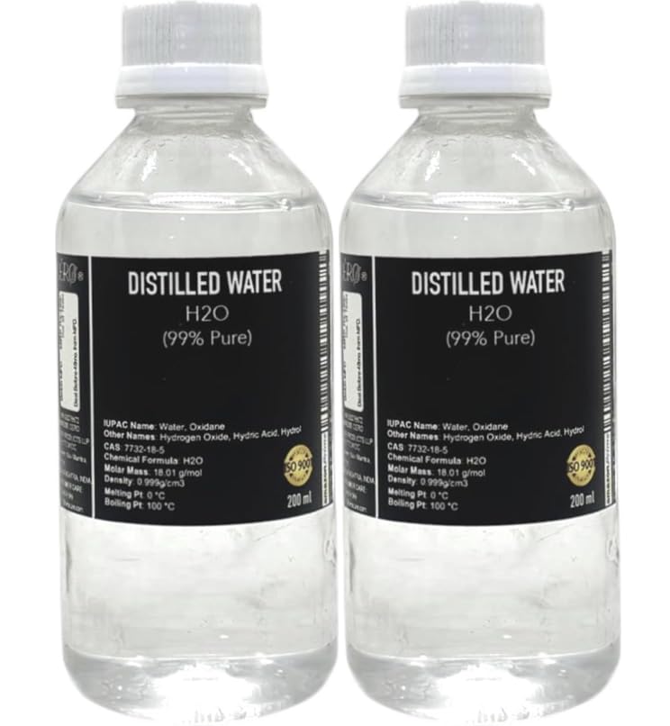 CERO DISTILLED WATER 99% Pure [H2O] CAS: 7732-18-5 (200ml) 2 PC COMBO-image-33